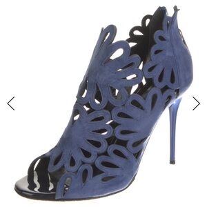 Oscar de la Renta Blue Cutout Heels
